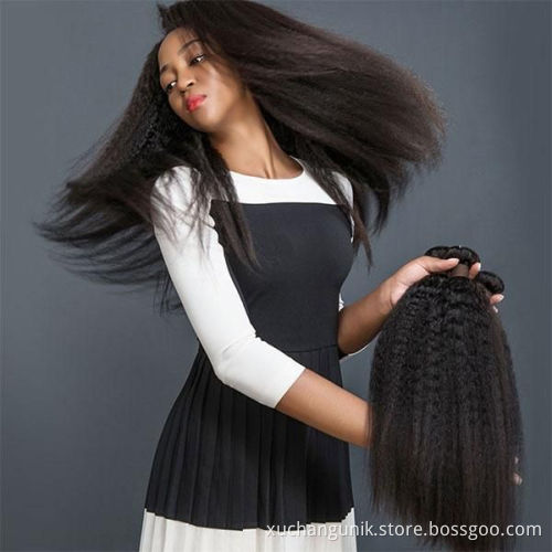 Uniky Unprocessed Brazilian Kinky Straight Human Hair Wig Yaki Style 150% 180% 13*4 13*6 HD Lace Frontal Wig Full And Thick